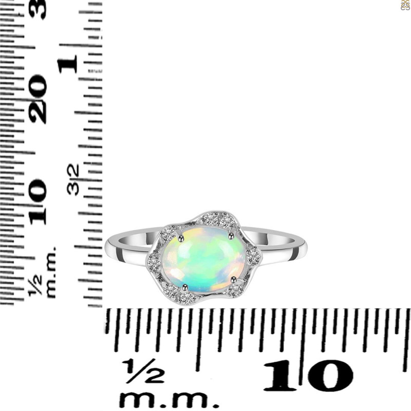 Opal & White Topaz Ring OPL-RR-342.