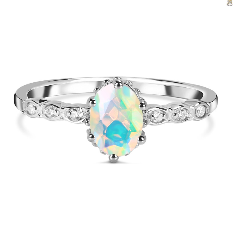 Opal & White Topaz Ring OPL-RR-35.