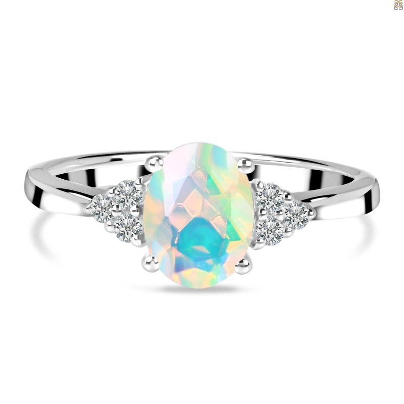 Opal & White Topaz Ring OPL-RR-364.