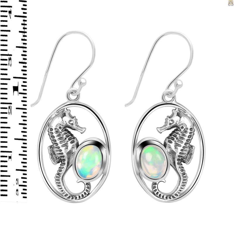 Opal Sea Horse Earring OPL-RUE-5.