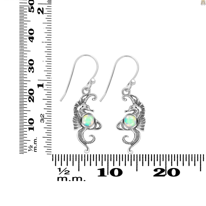 Opal Sea Horse Earring OPL-RUE-11.