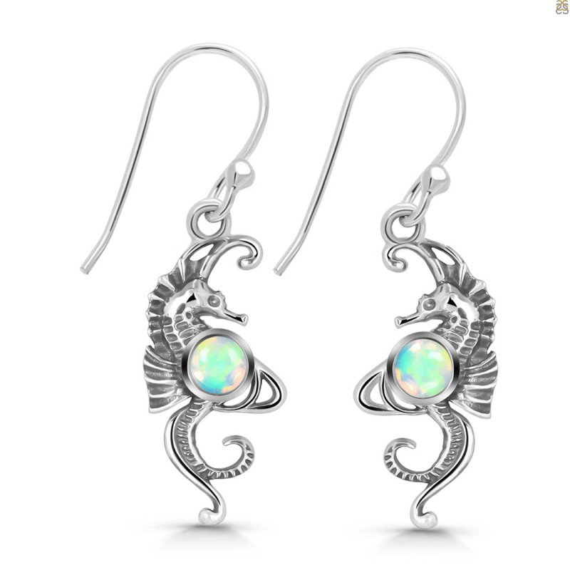Opal Sea Horse Earring OPL-RUE-11.