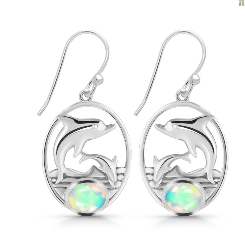 Opal Dolphin Earring OPL-RUE-24.