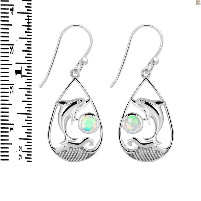 Opal Dolphin Earring OPL-RUE-26.