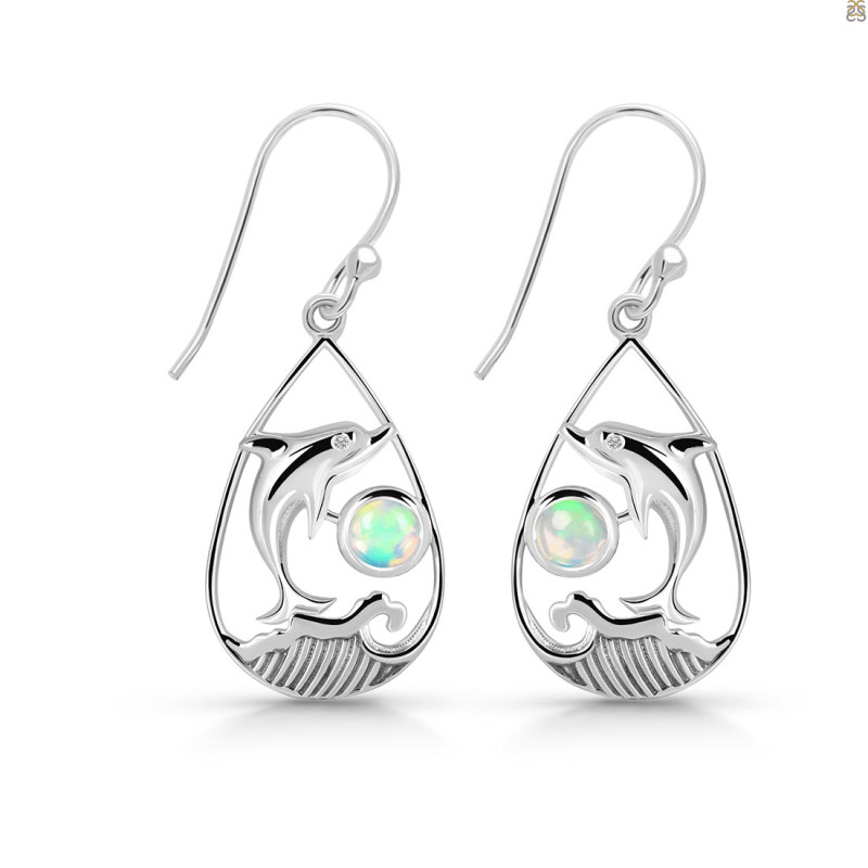 Opal Dolphin Earring OPL-RUE-26.