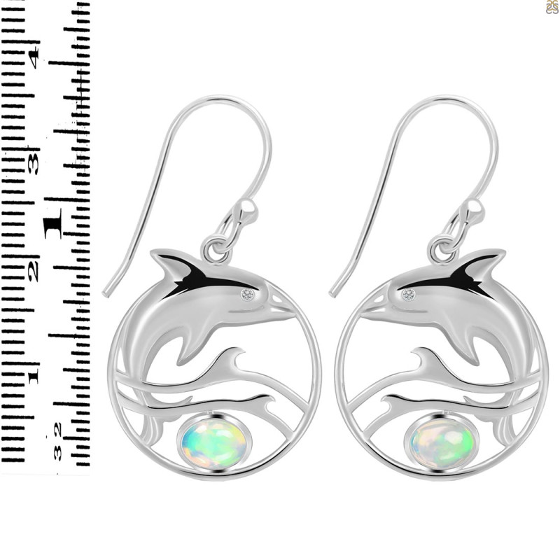Opal Dolphin Earring OPL-RUE-27.
