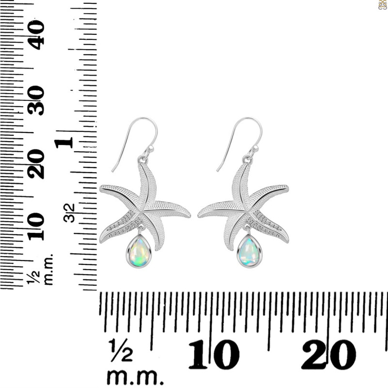 Opal & White Topaz Star Fish Earring OPL-RUE-31.