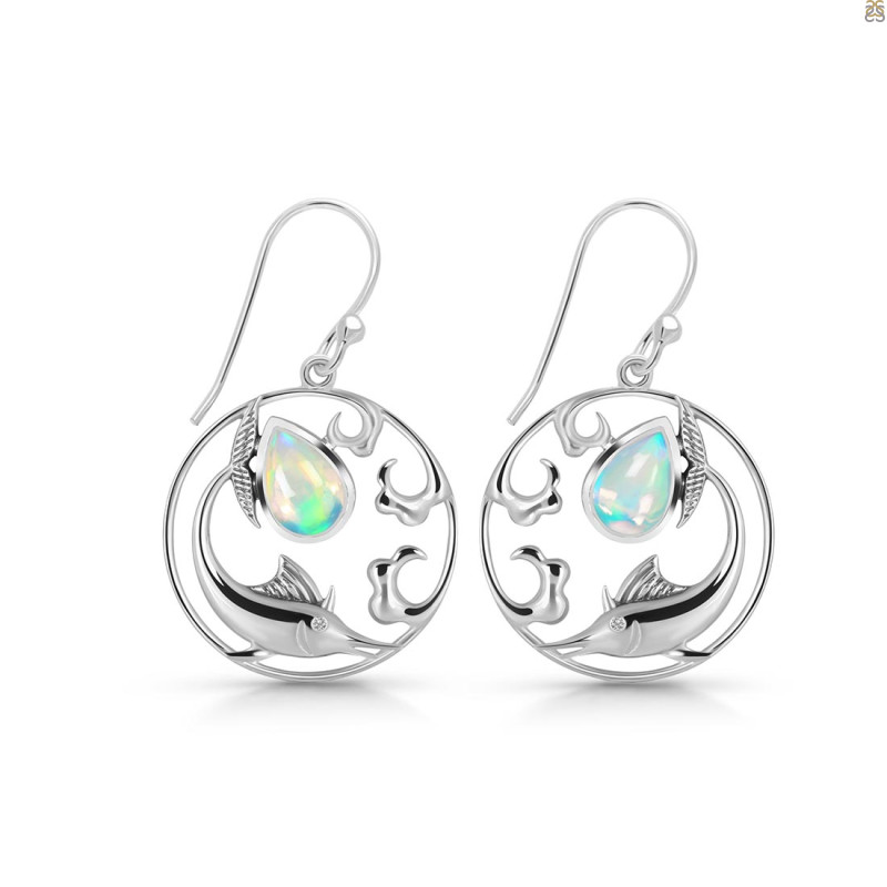 Opal Sail Fish Earring OPL-RUE-32.