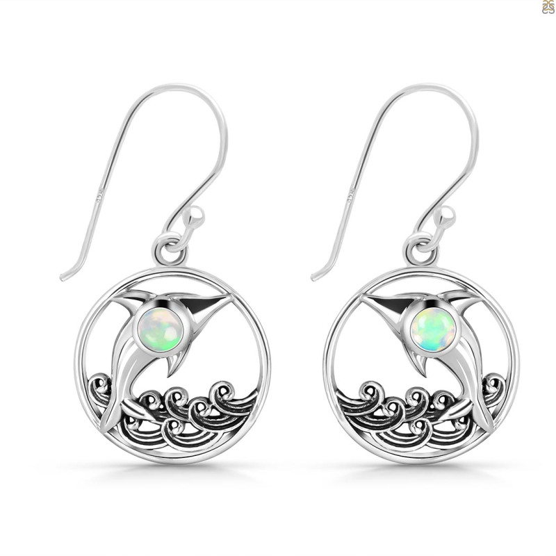 Opal Dolphin Earring OPL-RUE-33.