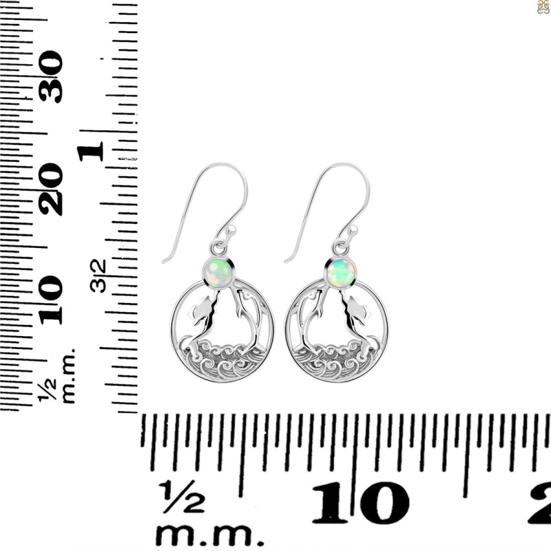 Opal Mermaid & Dolphin Earring OPL-RUE-34.