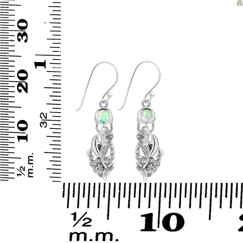 Opal Mermaid & Dolphin Earring OPL-RUE-35.