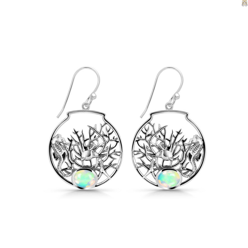 Opal Sea Horse & Fish Earring OPL-RUE-41.