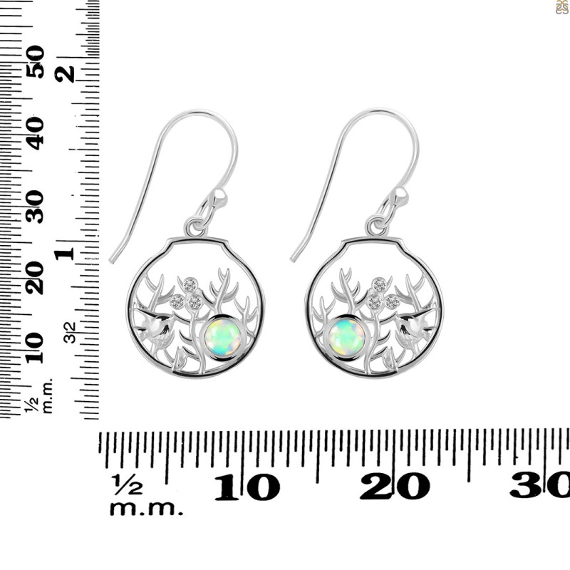 Opal & White Topaz Fish Earring OPL-RUE-62.