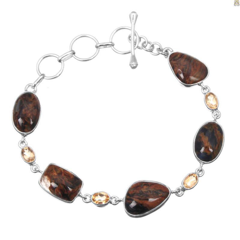 Pietersite/Citrine Bracelet-BSL PIT-11-7