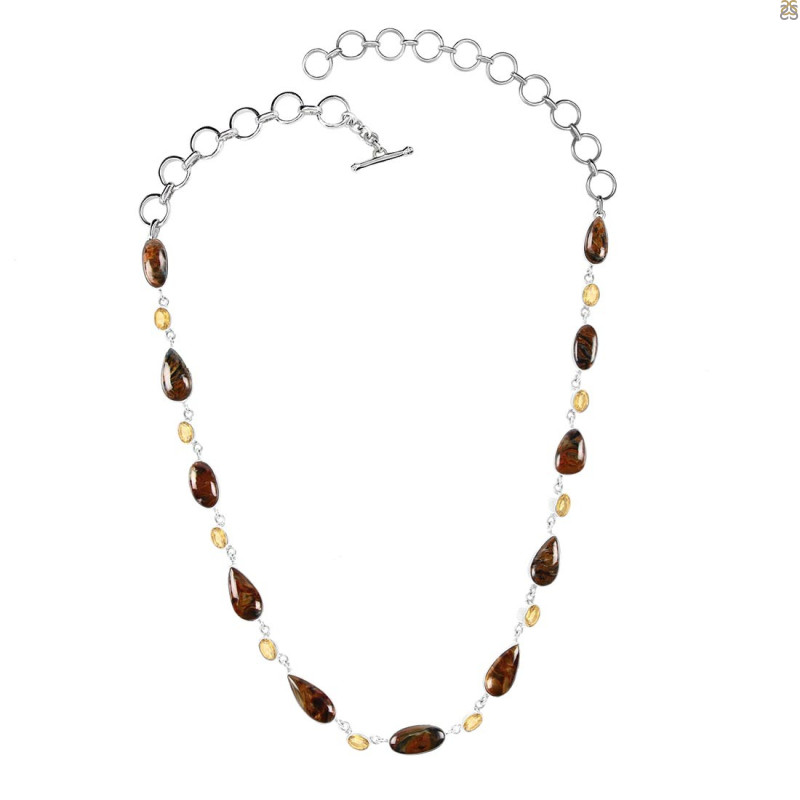 Pietersite/ Citrine Necklace-NSL PIT-12-12
