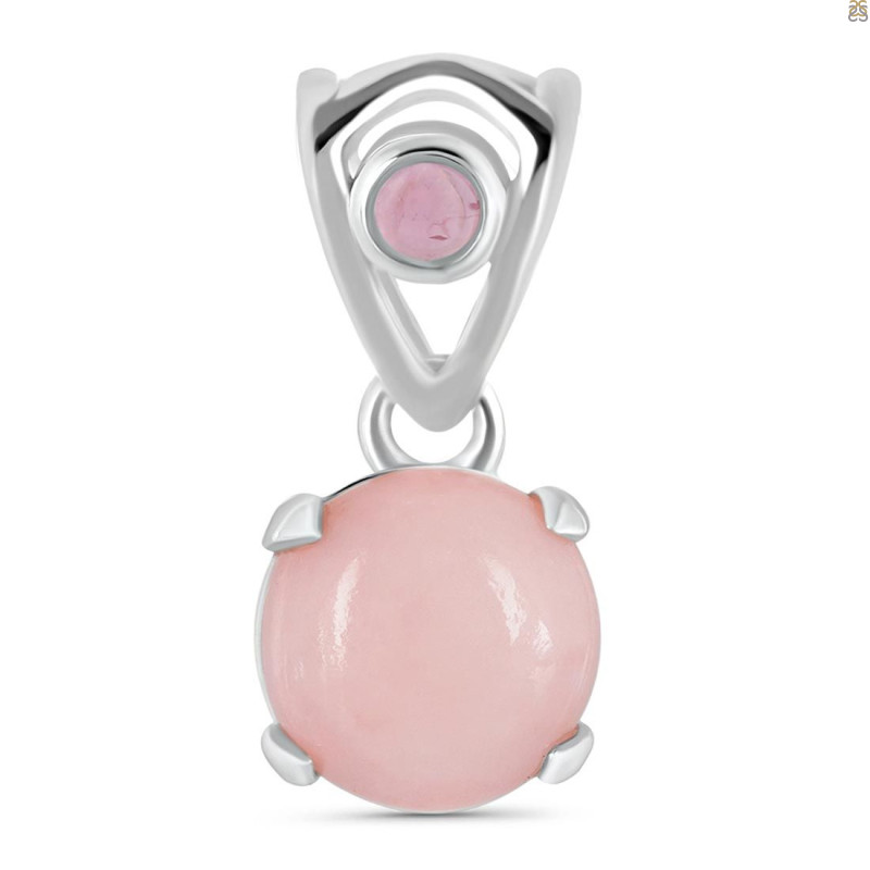 Pink Opal & Tourmaline Pendant PKO-RDP-559-TRM-V-LOOP.