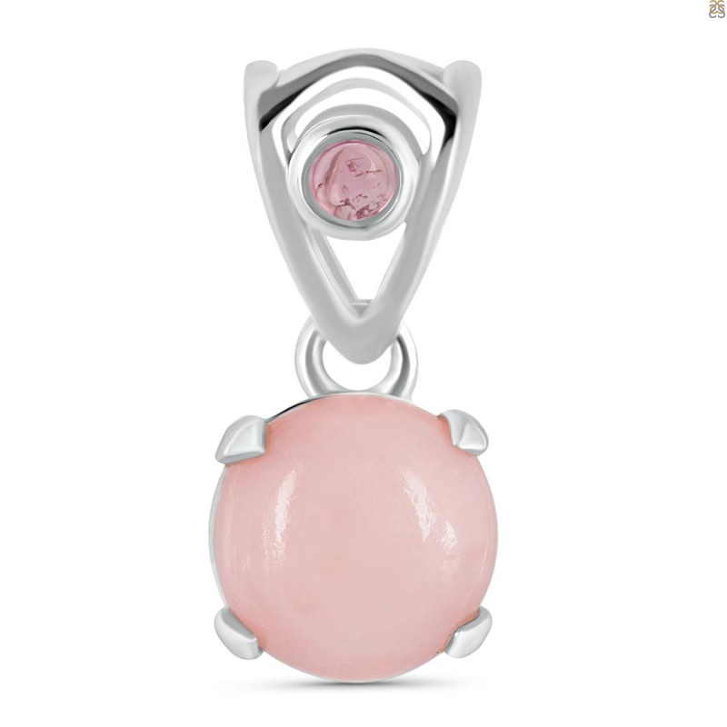 Pink Opal & Tourmaline Pendant PKO-RDP-560-TRM-V-LOOP.