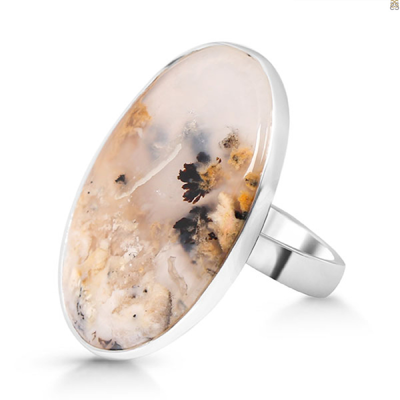 Plume Agate Ring-R-Size-9 PLA-2-22