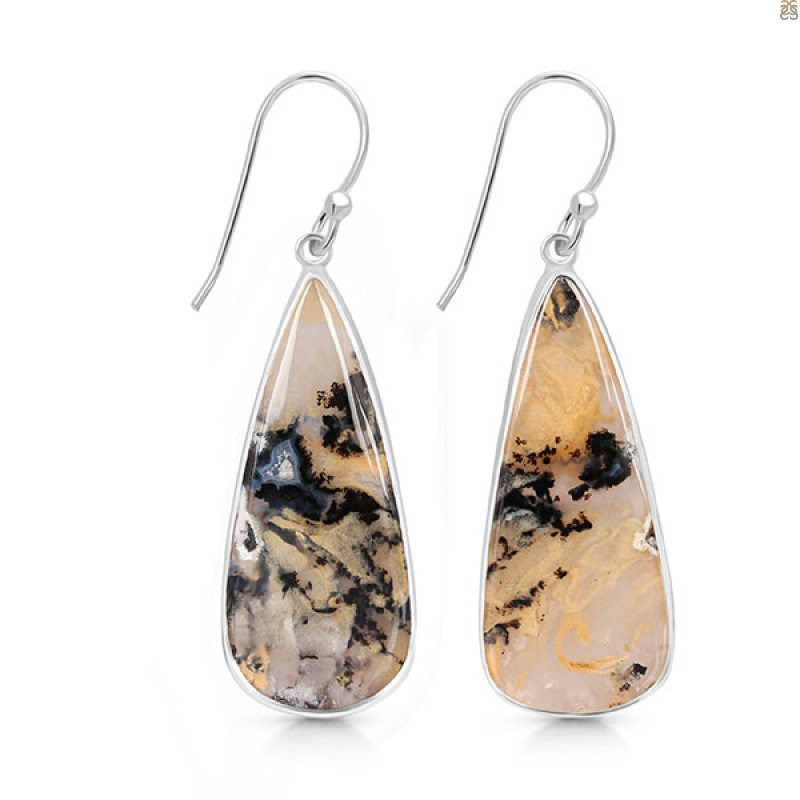 Plume Agate Earring-E PLA-3-33