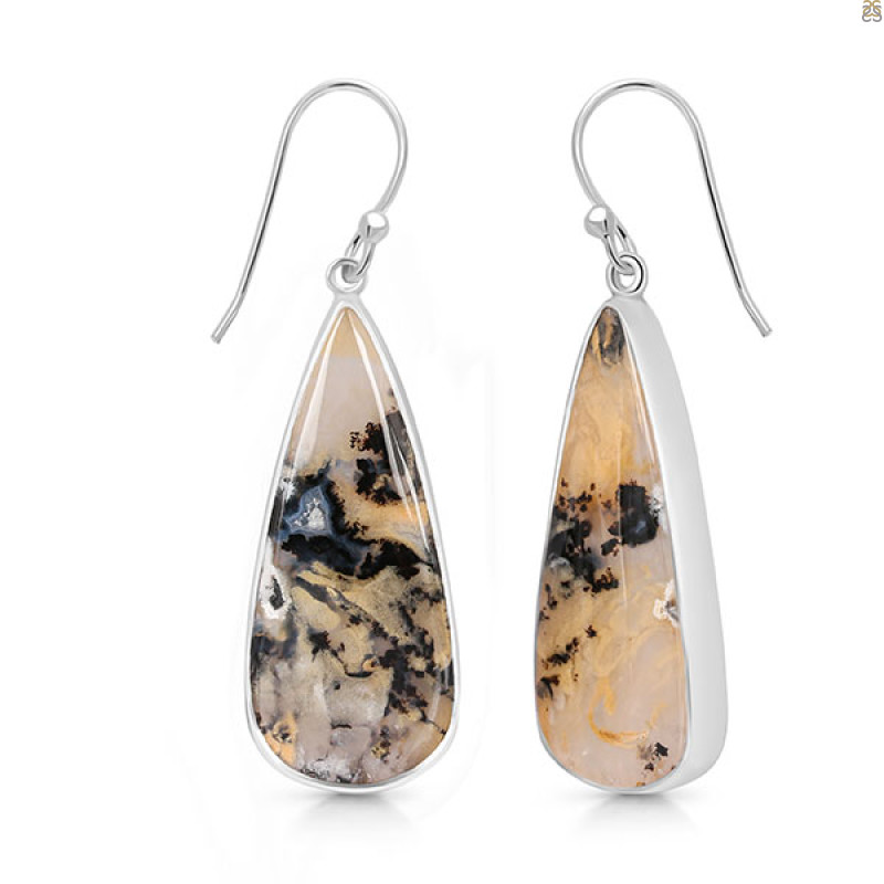 Plume Agate Earring-E PLA-3-33