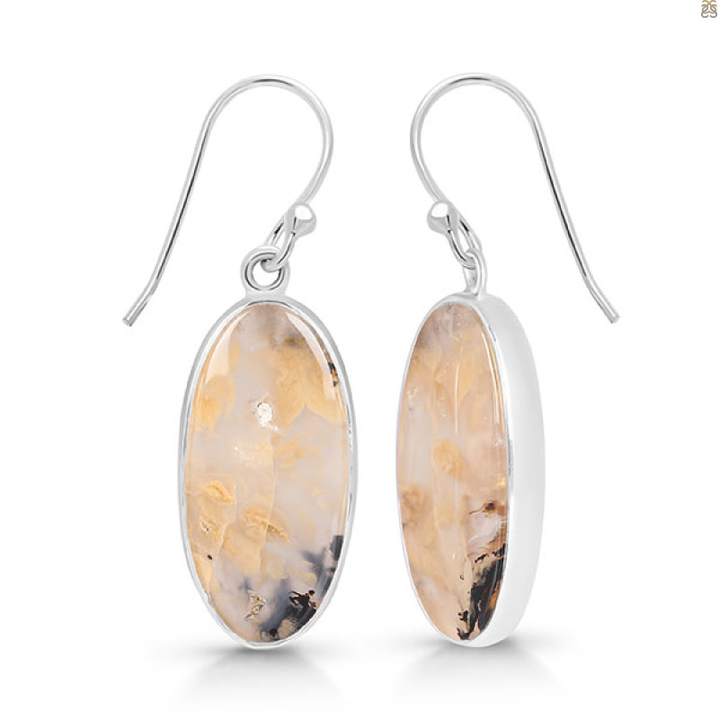 Plume Agate Earring-E PLA-3-8