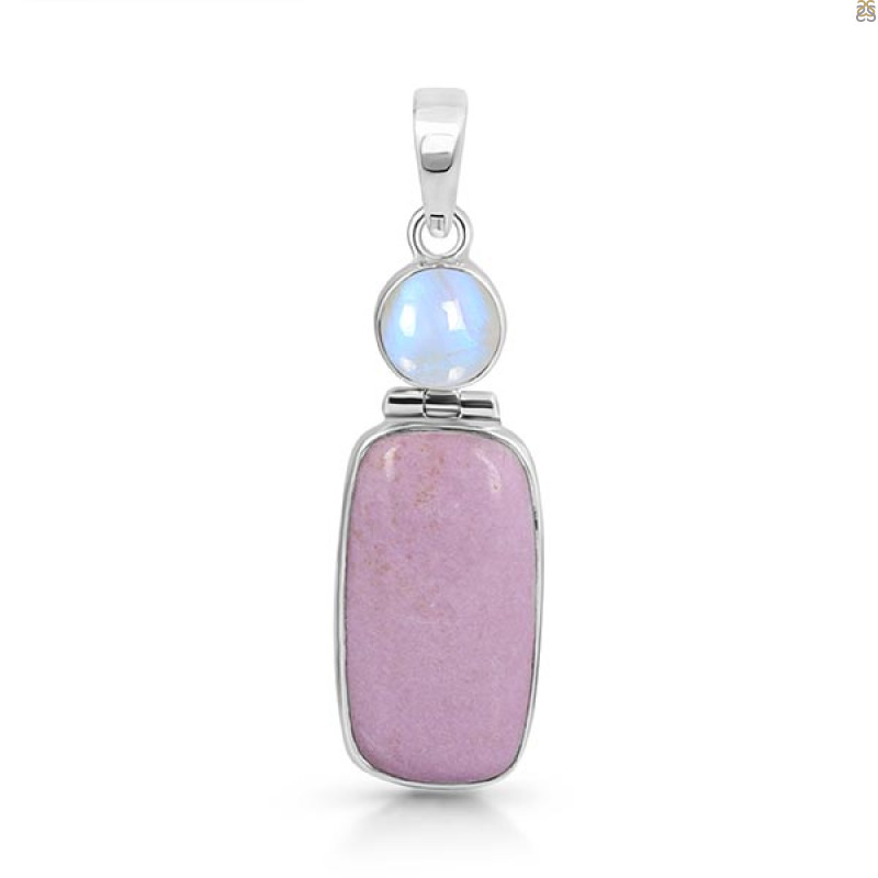 Phosphosiderite/Moonstone Pendant-2SP PPD-1-19