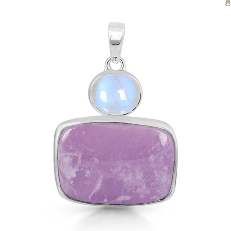 Phosphosiderite/Moonstone Pendant-2SP PPD-1-27