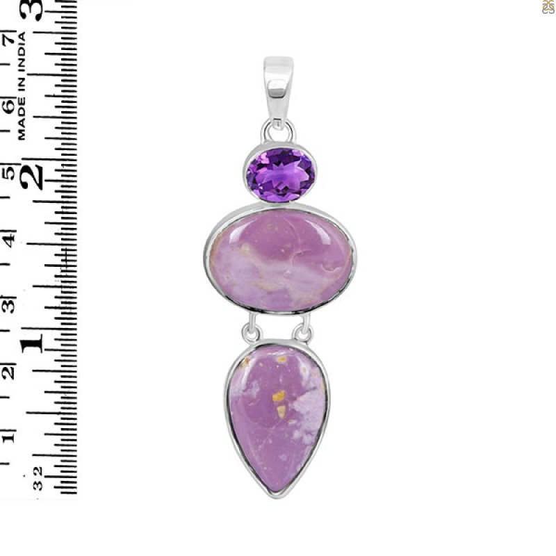 Phosphosiderite/Amethyst Pendant-2SP PPD-1-28