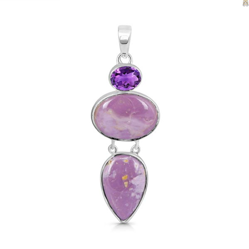 Phosphosiderite/Amethyst Pendant-2SP PPD-1-28