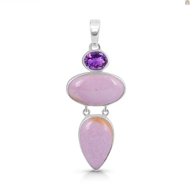 Phosphosiderite/Amethyst Pendant-2SP PPD-1-31