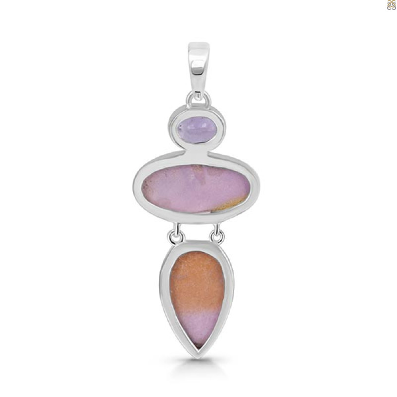 Phosphosiderite/Amethyst Pendant-2SP PPD-1-31