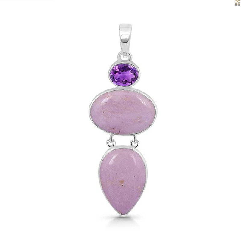 Phosphosiderite/Amethyst Pendant-2SP PPD-1-33