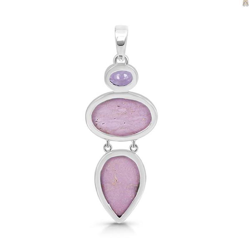Phosphosiderite/Amethyst Pendant-2SP PPD-1-33