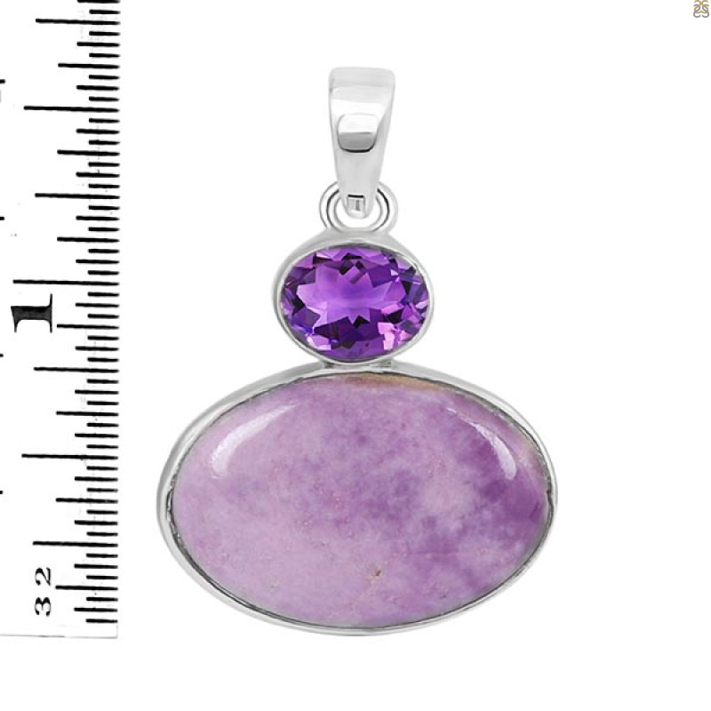 Phosphosiderite/Amethyst Pendant-2SP PPD-1-36