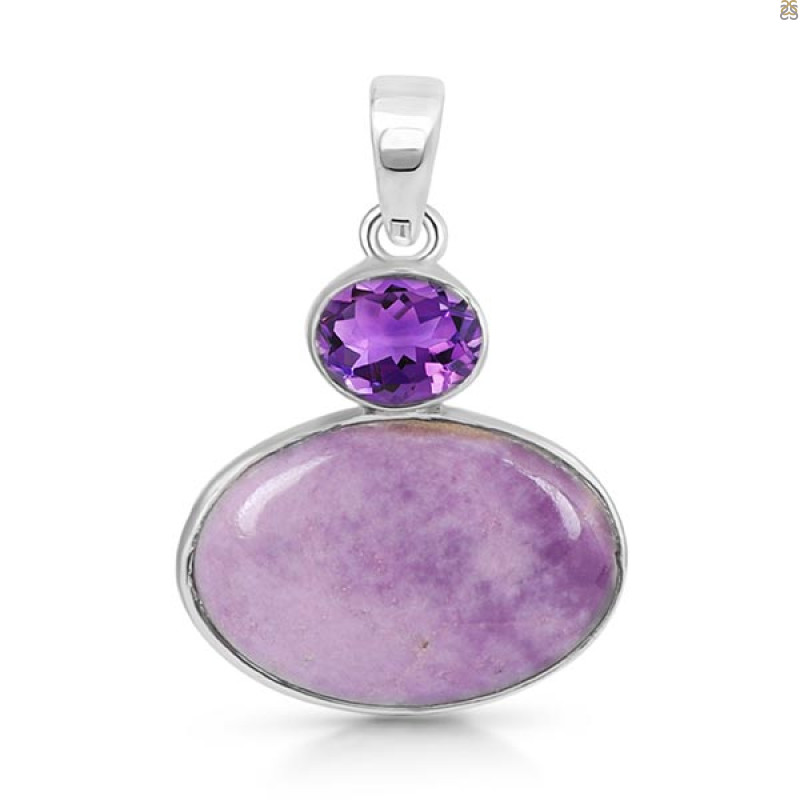 Phosphosiderite/Amethyst Pendant-2SP PPD-1-36