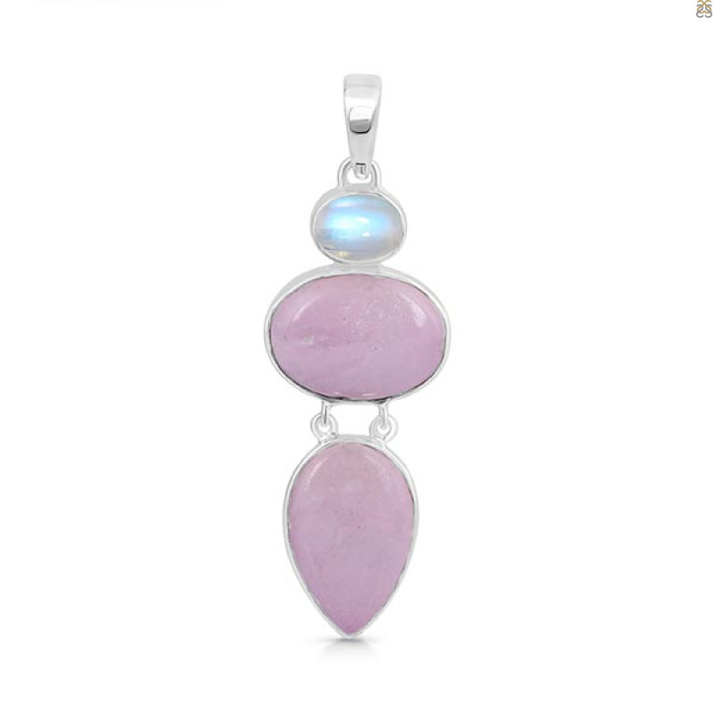 Phosphosiderite/Moonstone Pendant-2SP PPD-1-6