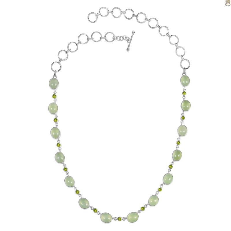 Prehnite/Peridot Necklace-NJ PRN-12-13