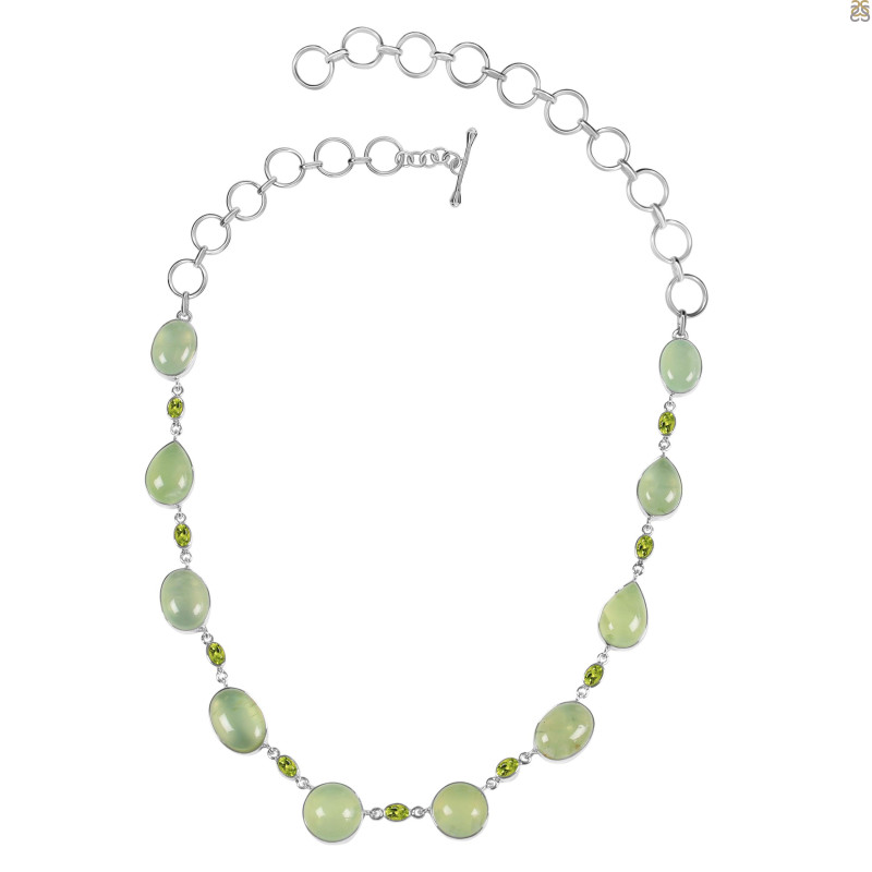 Prehnite/Peridot Necklace-NJ PRN-12-15
