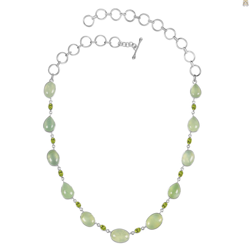 Prehnite/Peridot Necklace-NJ PRN-12-16