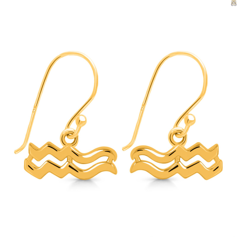 Aquarius Zodiac Plain Silver Jewelry Set PS-RDR-3088/RDE-1496/RDB-180/RDC-18.