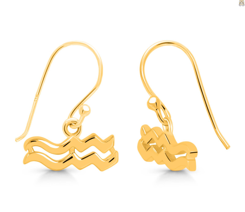 Aquarius Zodiac Plain Silver Jewelry Set PS-RDR-3088/RDE-1496/RDB-180/RDC-18.