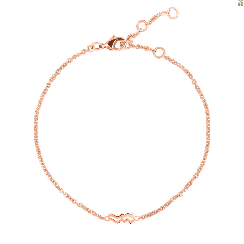 Aquarius Zodiac Plain Silver Jewelry Set PS-RDR-3088/RDE-1496/RDB-180/RDC-18.
