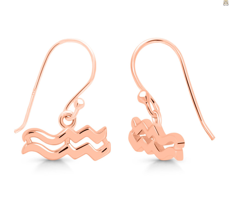 Aquarius Zodiac Plain Silver Jewelry Set PS-RDR-3088/RDE-1496/RDB-180/RDC-18.