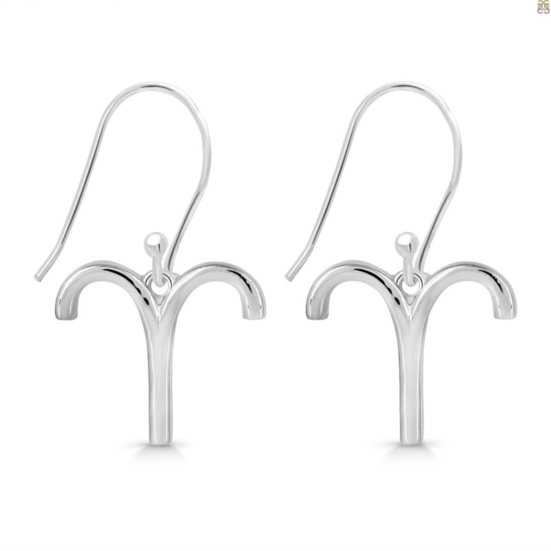 Aries Zodiac Plain Silver Jewelry Set PS-RDR-3098/RDE-1497/RDB-182/RDC-20.