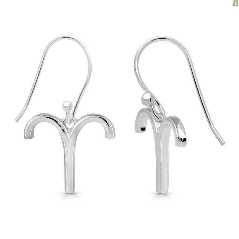 Aries Zodiac Plain Silver Jewelry Set PS-RDR-3098/RDE-1497/RDB-182/RDC-20.