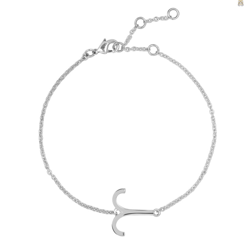 Aries Zodiac Plain Silver Jewelry Set PS-RDR-3098/RDE-1497/RDB-182/RDC-20.