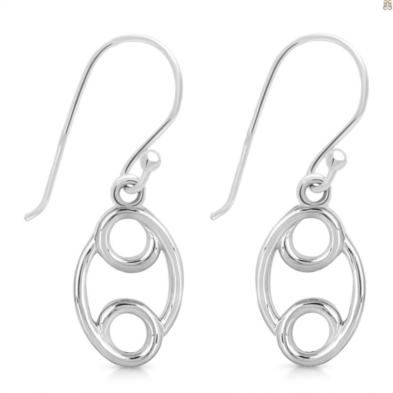 Cancer Zodiac Plain Silver Jewelry Set PS-RDR-3092/RDE-1500/RDB-185/RDC-23.