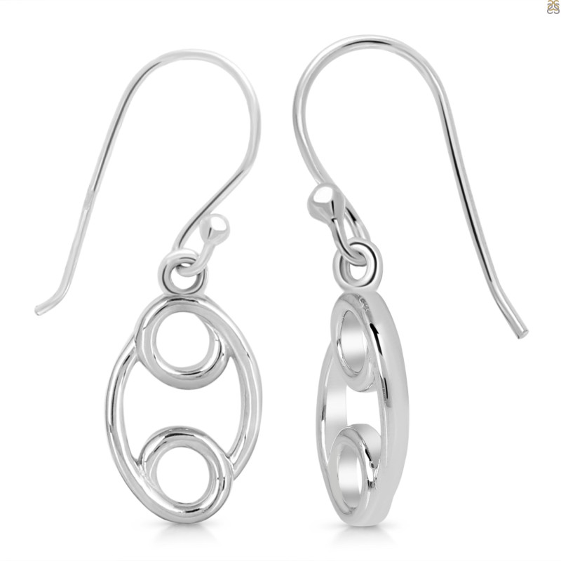 Cancer Zodiac Plain Silver Jewelry Set PS-RDR-3092/RDE-1500/RDB-185/RDC-23.