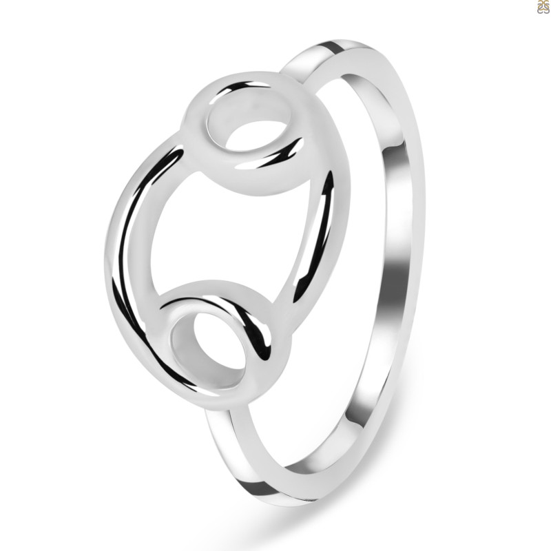 Cancer Zodiac Plain Silver Jewelry Set PS-RDR-3092/RDE-1500/RDB-185/RDC-23.