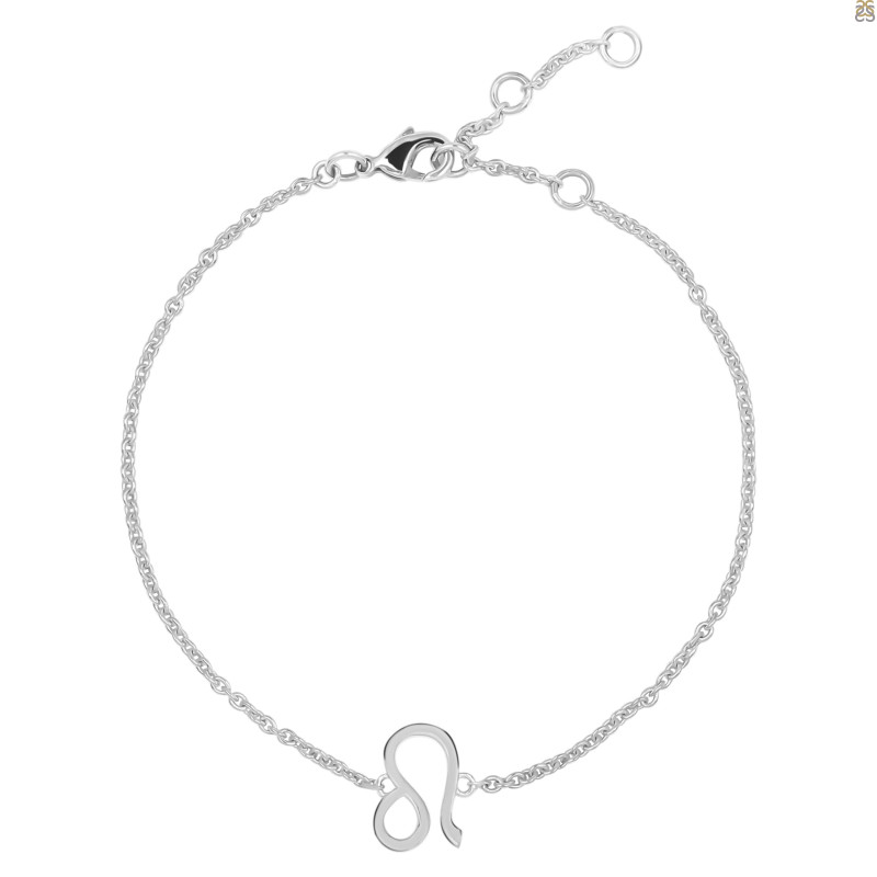 Leo Zodiac Plain Silver Jewelry Set PS-RDR-3093/RDE-1501/RDB-186/RDC-24.